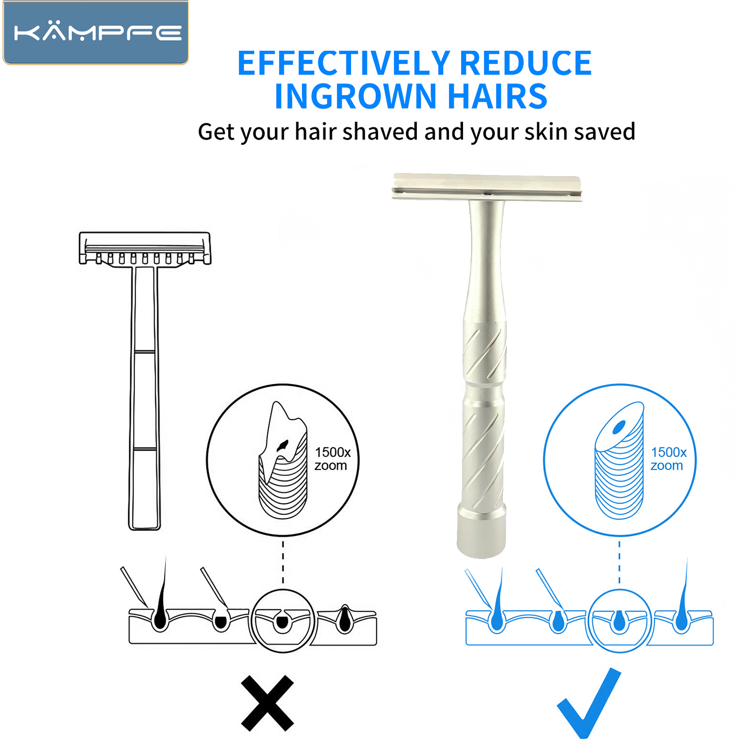 KAMPFE Stainless Steel Safety  - Men'S Grooming Underarm のレビューと価格