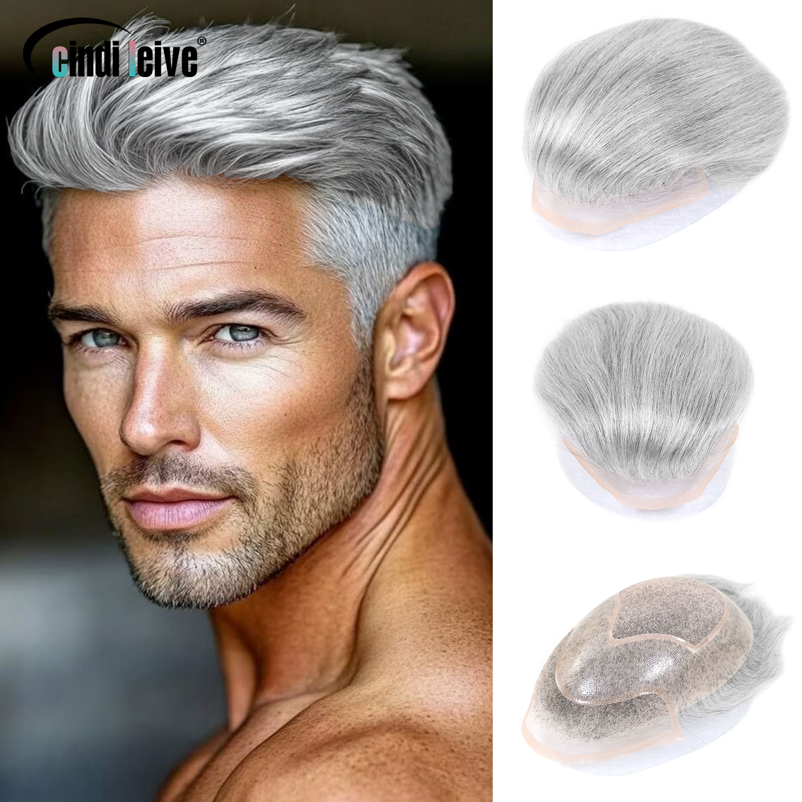 #1B80 Grey Men Toupee Human Ha - Men'S Grooming Tape のレビューと価格