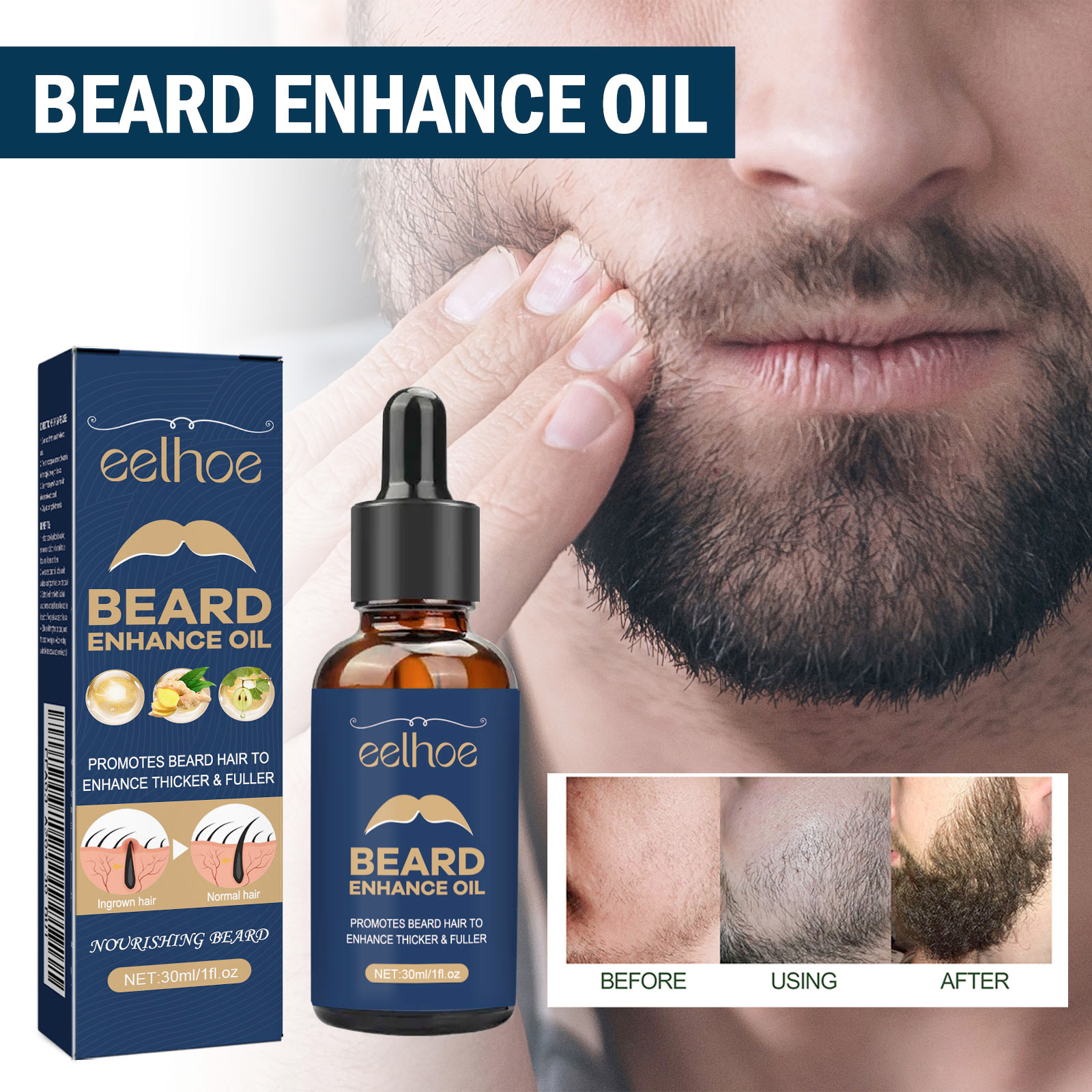 30ml Eelhoe Organic Beard Oil  - Men'S Grooming Oil のレビューと価格