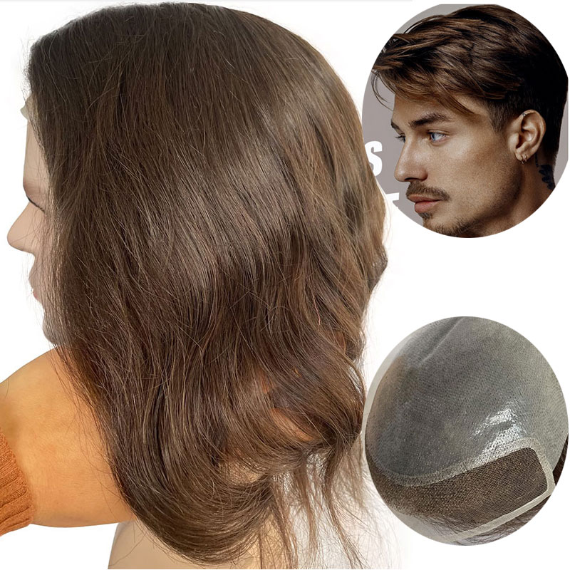 Toupee For Men Human Hair Long - Men'S Grooming Tape のレビューと価格