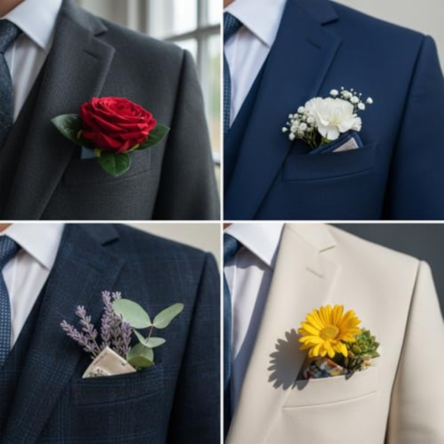 12 Pcs Pocket Boutonniere Plas - Mens Grooming Kit For Wedding のレビューと価格