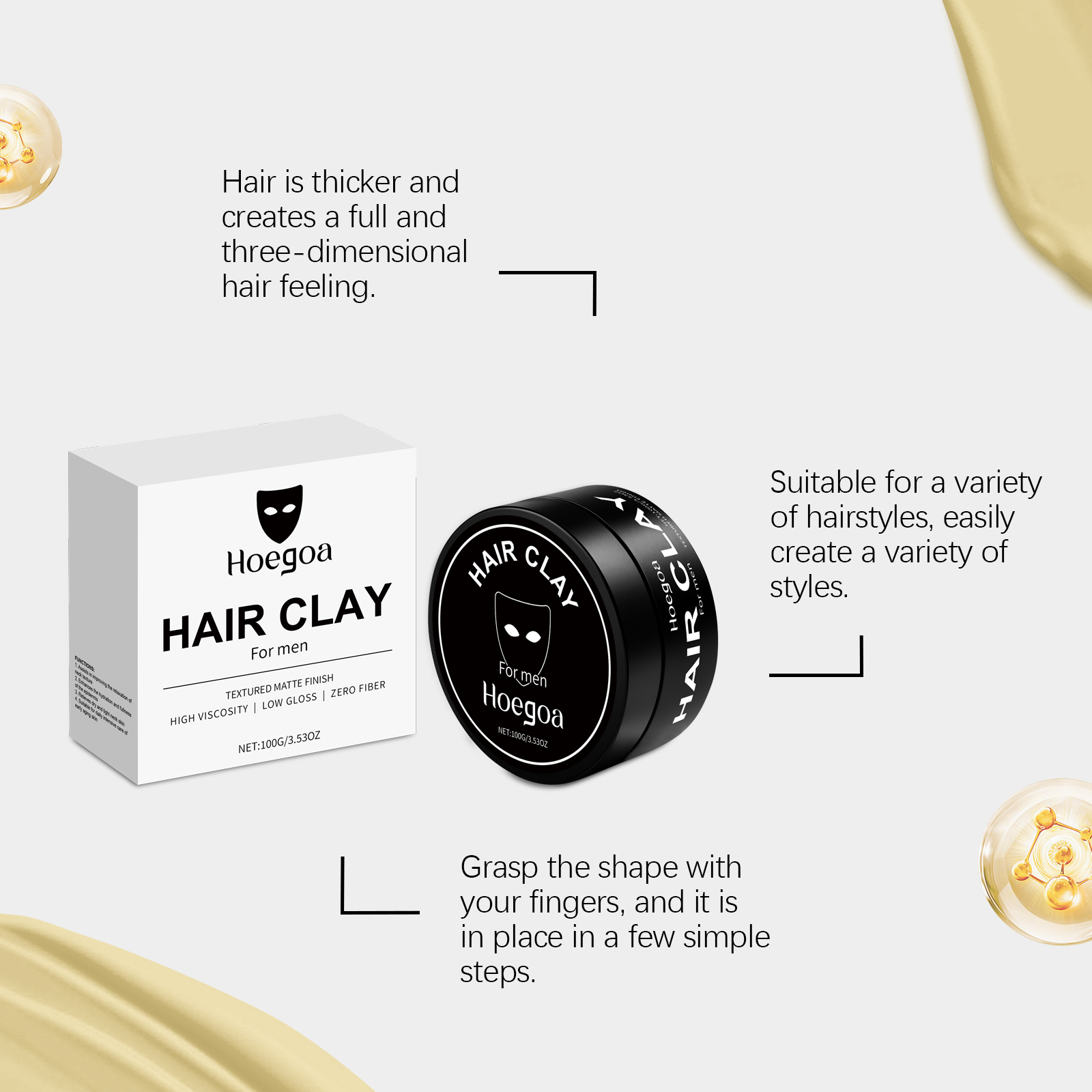 Men's Hair Styling Clay – Crea - Pomade Hair Clay のレビューと価格