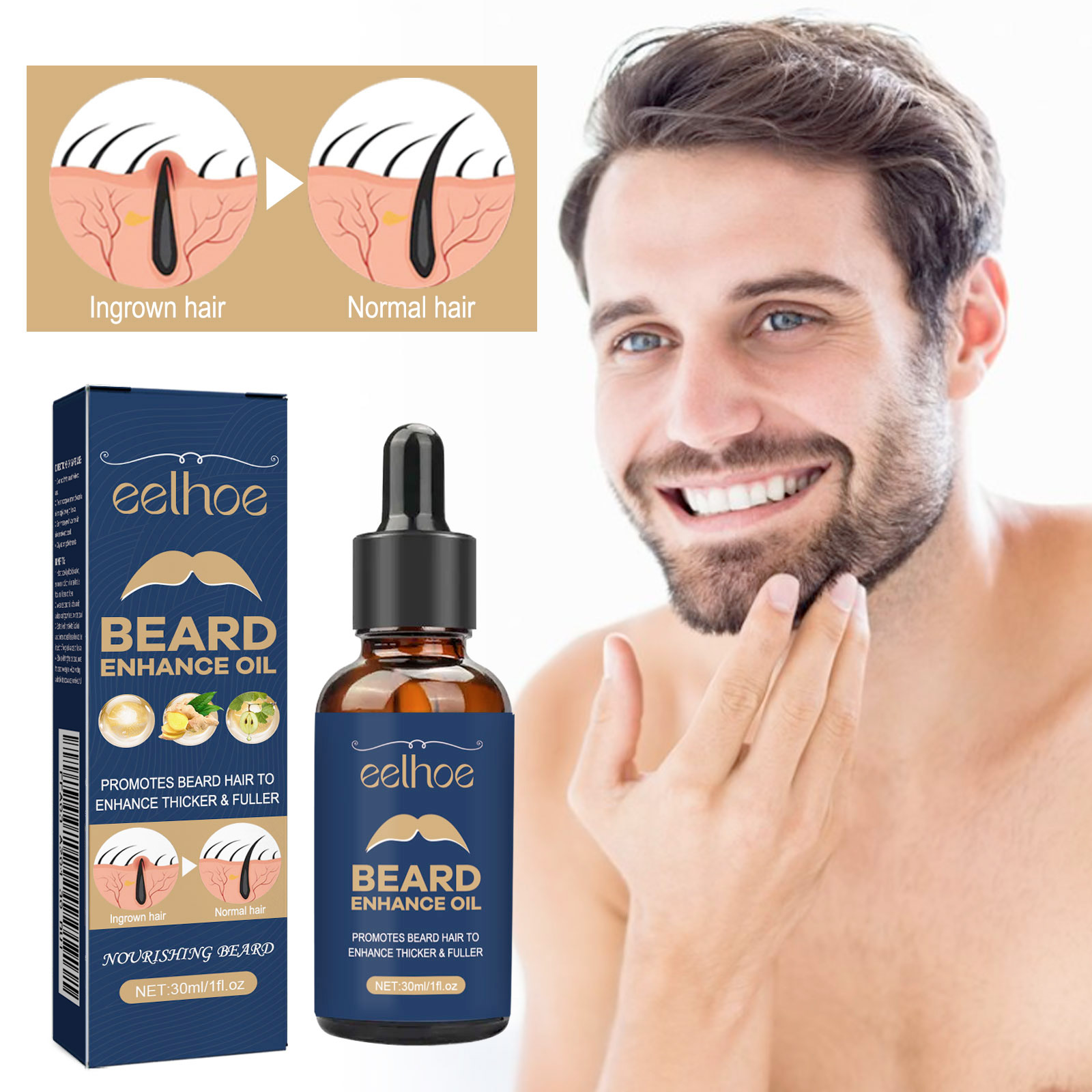 EELHOE 30ML Beard Oil Essence  - Men'S Grooming Oil のレビューと価格